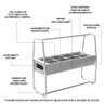 Balcão Buffet Carrinho Self Service Térmico 8 Cubas Inox 220V Saro - 4