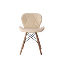 Ver imagem 2 de Cadeira Estofada Jantar Charles Eames Eiffel Slim Wood Confort Creme