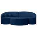 Ver imagem 1 de Sofá Orgânico Palermo 4 Lugares 210cm + Puff Bouclê - Sofa Store:bouclê Azul Marinho
