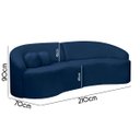 Ver imagem 7 de Sofá Orgânico Palermo 4 Lugares 210cm + Puff Bouclê - Sofa Store:bouclê Azul Marinho