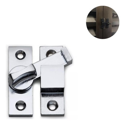 Tranqueta Bico Virado Porta Janela de Correr Zamac Cromada