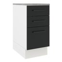 Ver imagem 1 de Balcão Armário de Cozinha 40 cm 3 Gavetas Branco/Preto Agata Madesa
