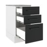 Balcão Armário de Cozinha 40 cm 3 Gavetas Branco/Preto Agata Madesa - 10