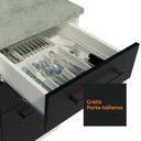 Ver imagem 5 de Balcão Armário de Cozinha 40 cm 3 Gavetas Branco/Preto Agata Madesa
