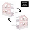 Ver imagem 6 de Treliche Infantil Casinha Dos Sonhos com Fechamento Inferior em Madeira Maciça Rosa/Branco