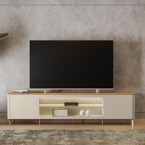 Rack para TV até 84 Polegadas com LED MDF 239cm Santorini
