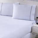 Ver imagem 4 de Jogo de Cama Lençol 100% Algodão Percal 150 Fios Casal Gran Moratta 3 Peças - Branco e Cinza