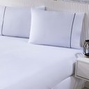 Ver imagem 3 de Jogo de Cama Lençol 100% Algodão Percal 150 Fios Casal Gran Moratta 3 Peças - Branco e Cinza