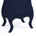 Ver imagem 3 de Mesa de Cabeceira Bombê com 2 Gavetas 1026 Linz Móveis - Azul Petróleo/imbuia Glazer