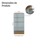 Ver imagem 2 de Balcão de Cozinha 40 cm 3 Gavetas (sem Tampo) Rustic/Cinza Lux Madesa