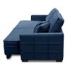 Sofá Cama Retrátil e Reclinável 2,10m com Molas Karen Veludo Azul Adonai Estofados - 6