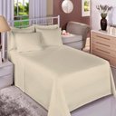 Ver imagem 1 de Jogo Cama Queen Size Algodão 130 Fios Liso Conforto Macio