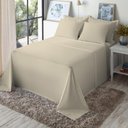 Ver imagem 3 de Jogo Cama Queen Size Algodão 130 Fios Liso Conforto Macio