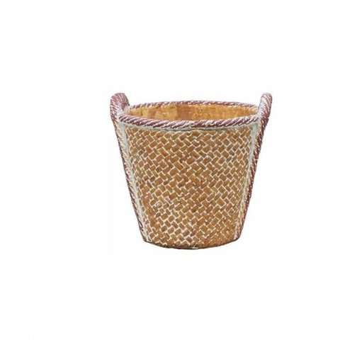 Cachepot de Cimento Tipo Cesta 11x1210cm 193122 - Rio Tijucas Marrom