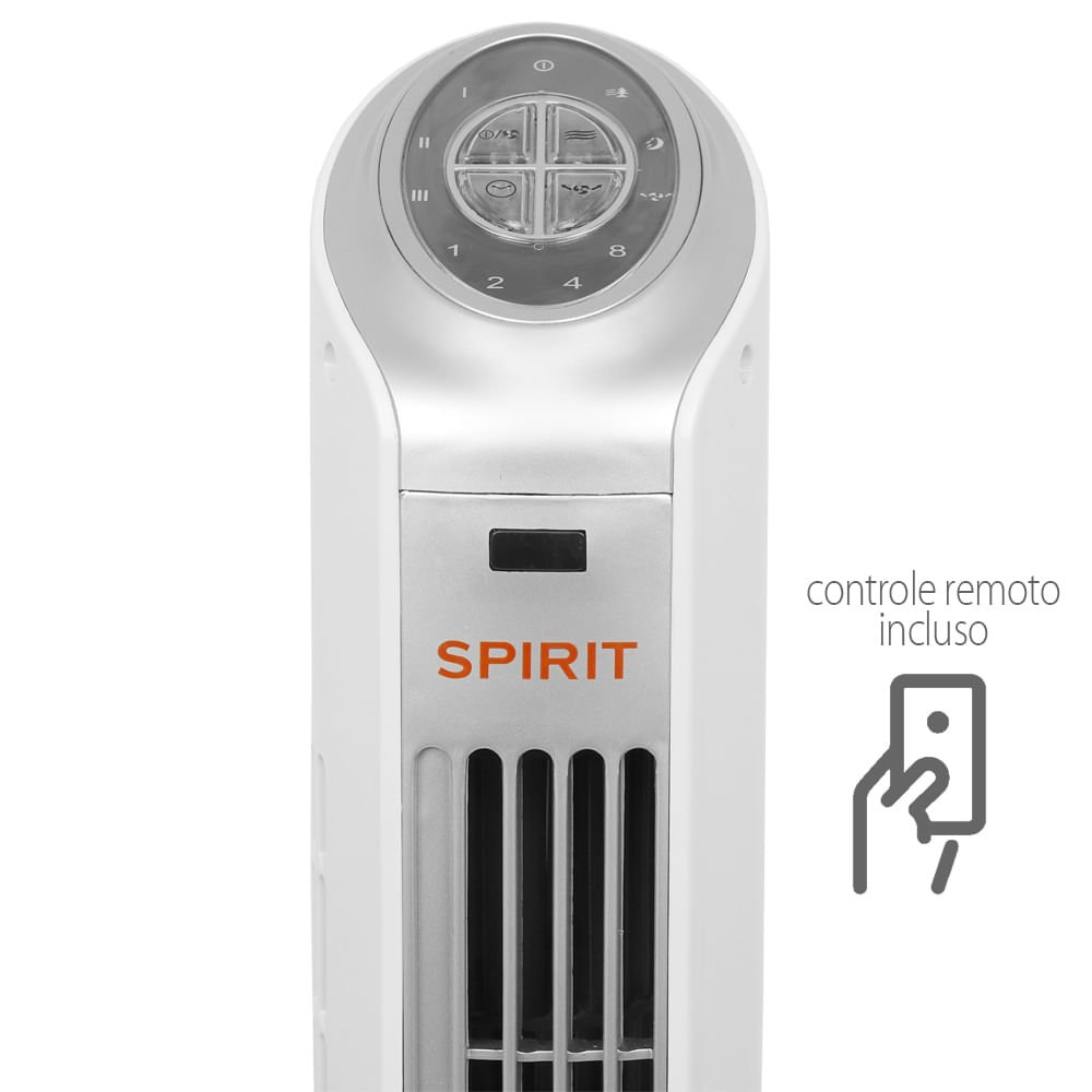 Ventilador Torre Spirit Maxximos Elegant TS900 Branco Prata 127V - 5