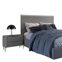 Ver imagem 2 de Conjunto Cabeceira e 1 Mesa de Cabeceira 164cm Casal Mdf Cor:grigio com Dourado