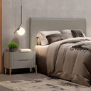 Ver imagem 5 de Conjunto Cabeceira e 1 Mesa de Cabeceira 164cm Casal Mdf Cor:grigio com Dourado