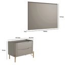 Ver imagem 3 de Conjunto Cabeceira e 1 Mesa de Cabeceira 164cm Casal Mdf Cor:grigio com Dourado