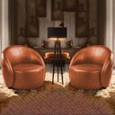 Ver imagem 1 de Poltrona Decorativa Orgânica Kit 2 Lua Sintético Pu Nozes D03 - D’Rossi