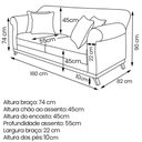 Ver imagem 7 de Sofa 2 Lugares Retro Polo 160cm com Almofada Linho Dourado Ezz Dourado