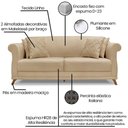Ver mais imagens de Sofa 2 Lugares Retro Polo 160cm com Almofada Linho Dourado Ezz Dourado
