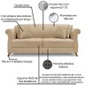 Sofa 2 Lugares Retro Polo 160cm com Almofada Linho Dourado Ezz Dourado - 8