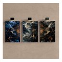 Ver imagem 2 de Kit 3 - Quadro Galaxia Pintura Planeta Universo Mdf Tratado