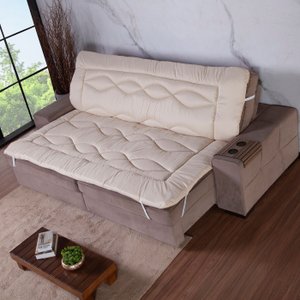 Pillow Top Premium para Sofá Retrátil 2,40 X 1,80 Varias Cores:palha/2-40-largura-int-x-1-80-alt
