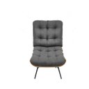 Ver imagem 2 de Kit 02 Poltronas e 01 Puff Costela Suede Cinza