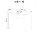 Ver imagem 3 de Mesa para Escritório 90cm Me4139 Amêndoa Tecnomobili