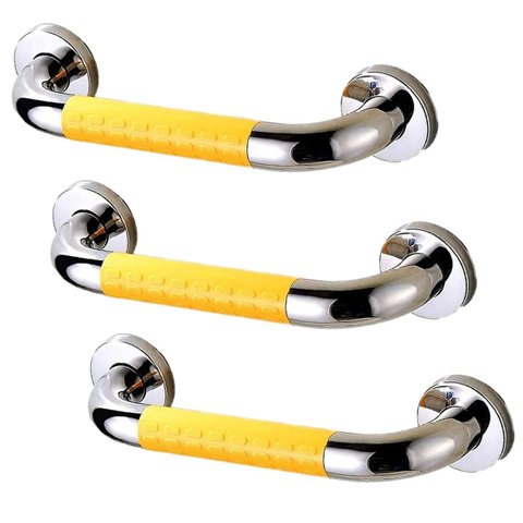 Barra Alca de Apoio 40cm Kit 3 Uni Suporte Antiderrapante Banheiro Box Idoso Gestante Pcd Acessibili