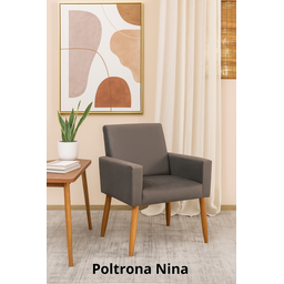 Poltrona e Cadeira Nina para Escritório, Closet, Sala de Jantar e Recepção - Cinza - Jrc Moveis - 4