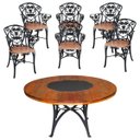 Ver imagem 1 de Conjunto de Mesa 1,60m Madeira Giratória 6 Cadeiras Malbec - Preto