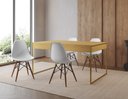 Ver imagem 2 de Conjunto Industrial Filadelfia 120x75 Ferro Dourado Tampo Canela 4 Cadeiras Branco