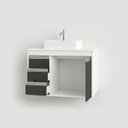 Ver imagem 3 de Gabinete de Banheiro com Pia e Gavetas Pérola 80cm Montado Fimap Branco Grafite