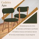 Ver imagem 4 de Cadeira de Jantar Apa Madeira Maciça Tecido Linho Verde
