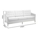 Ver imagem 2 de Sofá Fk 3 Lugares Couro Natural Linha Premium Design Modernista Sala Escritório Recepção - Branco