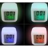 Relógio Digital Despertador Cubo Colorido Luminária Infantil Led 7 Cores com Termômetro Calendário e - 2