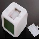 Ver imagem 6 de Relógio Digital Despertador Cubo Colorido Luminária Infantil Led 7 Cores com Termômetro Calendário e