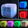 Relógio Digital Despertador Cubo Colorido Luminária Infantil Led 7 Cores com Termômetro Calendário e - 3