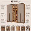 Ver imagem 4 de Guarda Roupa Casal Atacama 6 Portas Moval:Carvalho Fendi