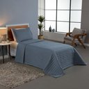 Ver imagem 5 de Kit Cobre Leito Colcha Bellini Solteiro Dupla Face Percal 300 Fios Textura Matelassê 2 Peças -
