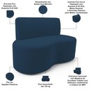 Ver imagem 3 de Sofá 2 Lugares 140cm Orgânico para Sala de Estar Living Larissa L02 Suede Azul Marinho - Lyam Decor