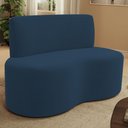 Ver imagem 1 de Sofá 2 Lugares 140cm Orgânico para Sala de Estar Living Larissa L02 Suede Azul Marinho - Lyam Decor