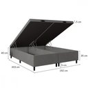 Ver imagem 2 de Base para Cama Box King com Baú 192x203x35 Cinza Portobel Cinza