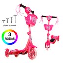 Ver imagem 2 de Brinquedo Patinete Infantil Minnie Rosa 3 Rodas Luz e Som