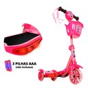Ver imagem 6 de Brinquedo Patinete Infantil Minnie Rosa 3 Rodas Luz e Som