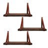 Kit 3 Prateleiras Rustica Madeira 60x15cm com Alça Caramelo - 1