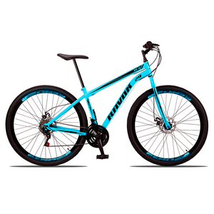 Bicicleta Aro 29 Bike Aço 21 Marchas Velocidades Freio a Disco:azul Celeste