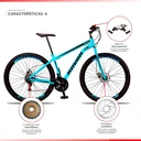 Ver imagem 2 de Bicicleta Aro 29 Bike Aço 21 Marchas Velocidades Freio a Disco:azul Celeste